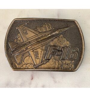 Vintage Lewis Buckles USAF F-16 Fighting Falcon Westinghouse Radar Belt Buckle